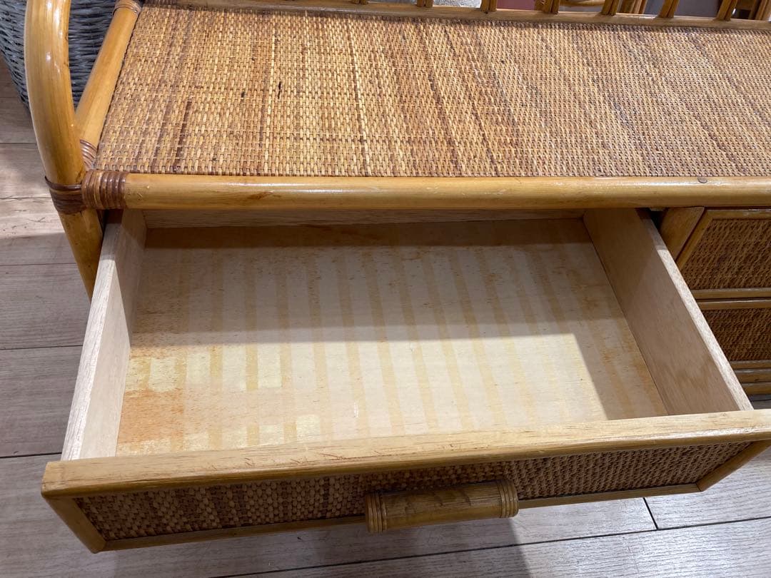 ラタン 製　籐　サイドボードチェスト ヴィンテージ 古道具　名古屋市内引き取り可