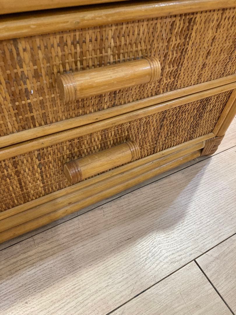 ラタン 製　籐　サイドボードチェスト ヴィンテージ 古道具　名古屋市内引き取り可