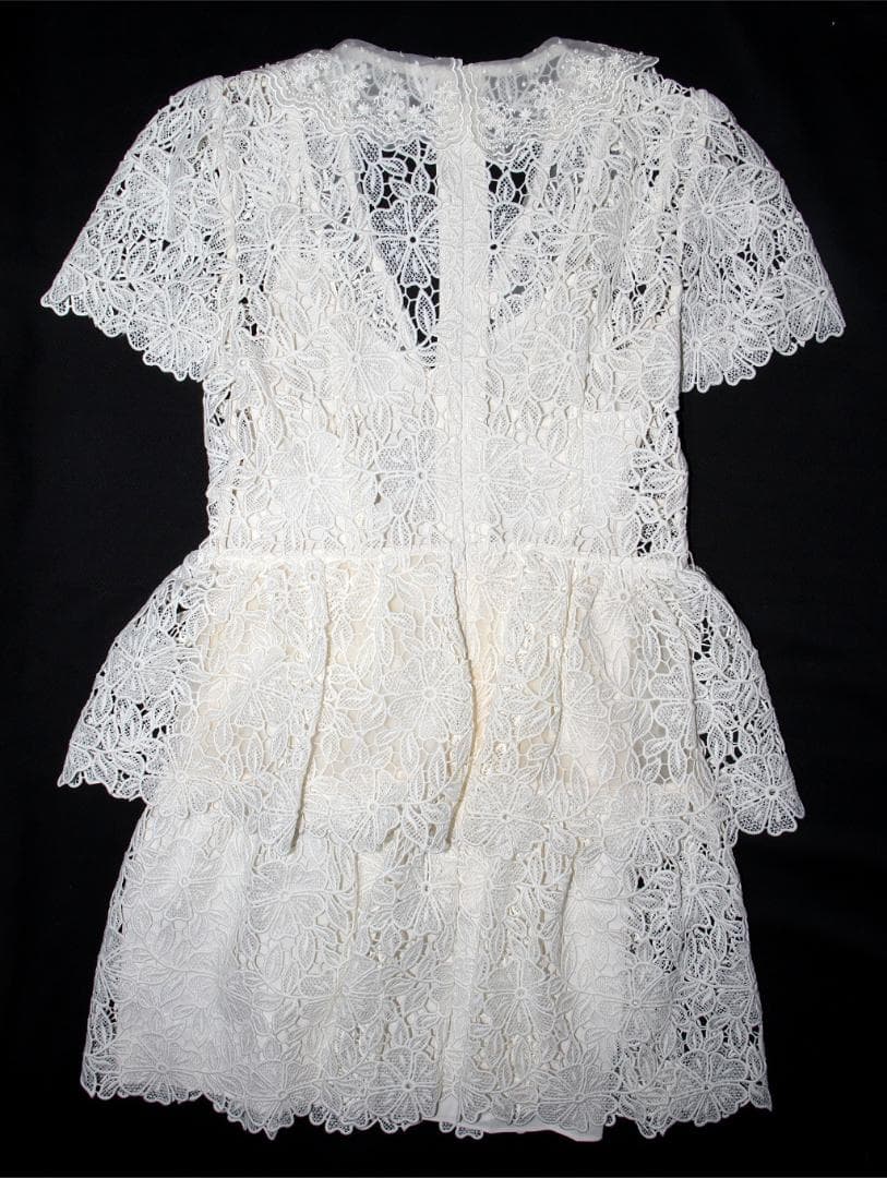 え*な様 セルフポートレイト ワンピース フラワーレース 花柄 クリーム UK8