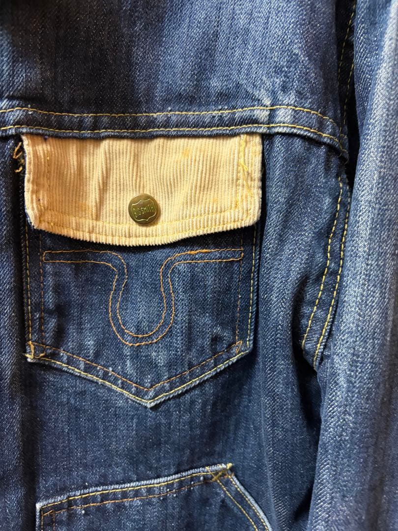 BIG SMITH デニムジャケット コーデュロイ襟付き　46