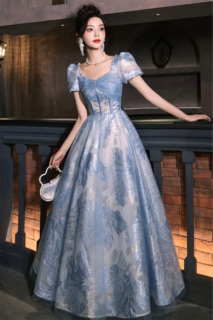 【♡】カラードレス　パーティードレス　披露宴　結婚式　二次会　ブルー　前撮り