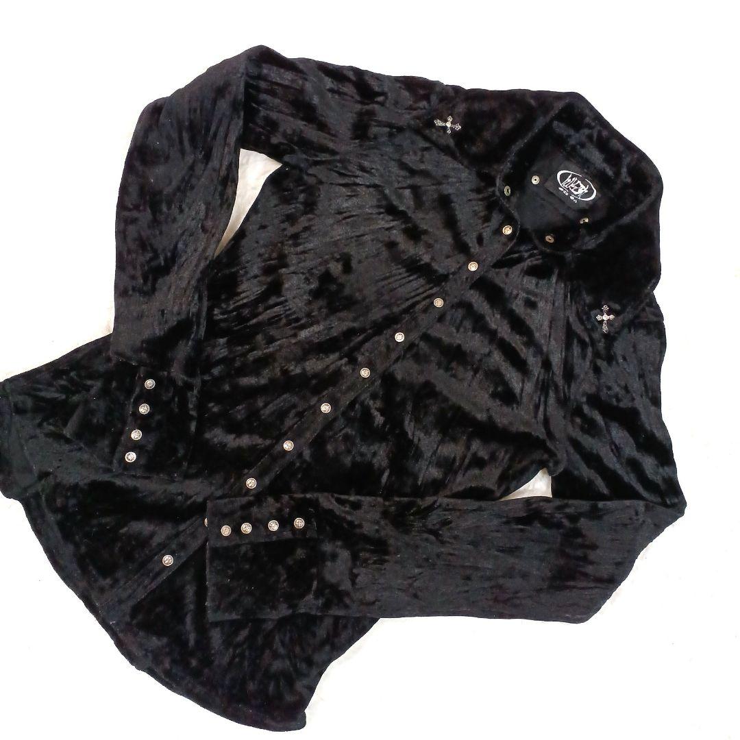 Ozz On オッズオン hikozoh ベルベット 長袖シャツ ブラック