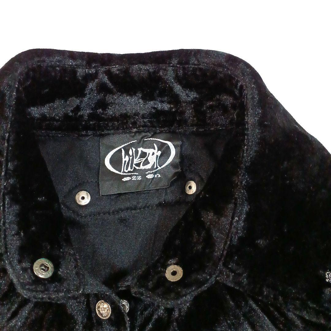 Ozz On オッズオン hikozoh ベルベット 長袖シャツ ブラック