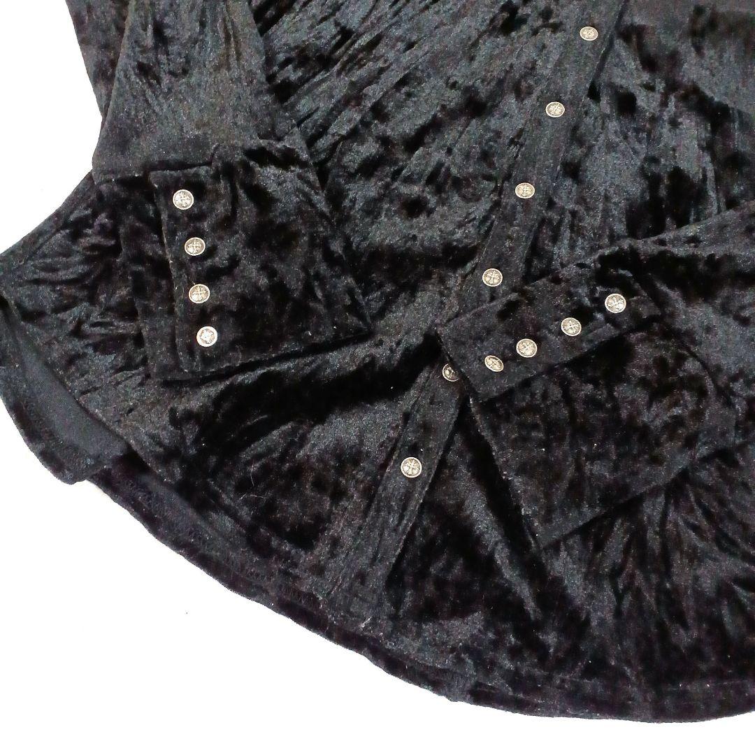 Ozz On オッズオン hikozoh ベルベット 長袖シャツ ブラック