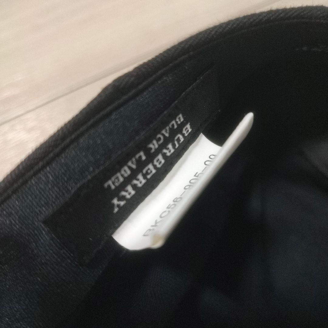 バーバリー ブラックレーベル ハンチング 帽子　キャップ　ブラック　黒　ロゴ刺繍