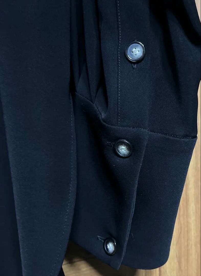 最終値下げ　2025SS ENFOLD ドレープヘムシャツ ブラック　サイズ38