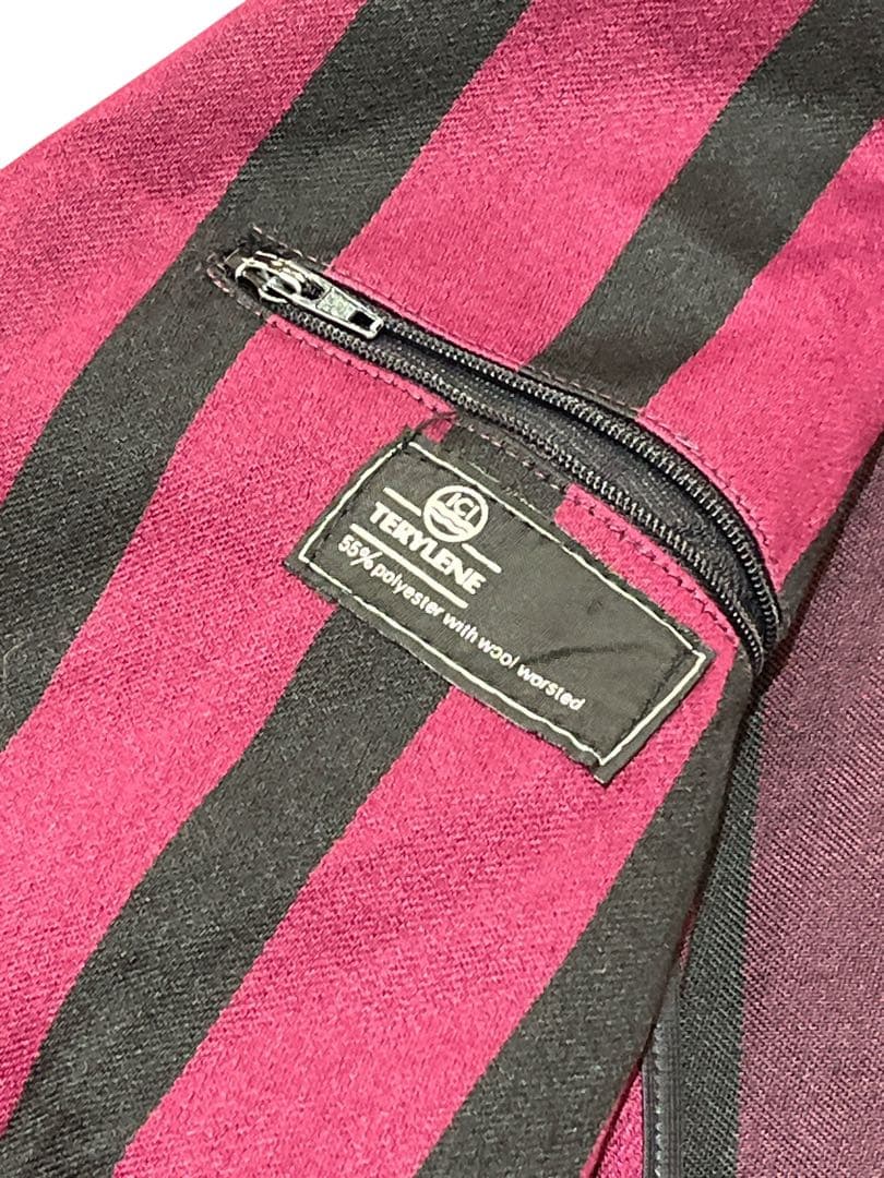 t*t様 売り切り　英国製 スクールジャケット 赤　黒 ストライプ ヴィンテージ