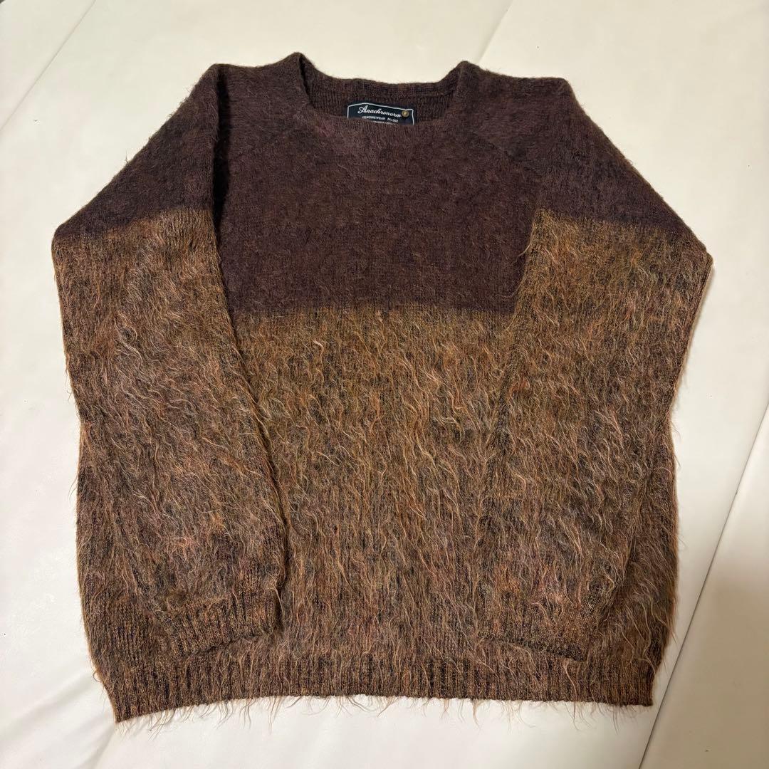 ANACHRONORM モヘア混 シャギーニット バイカラー 日本製