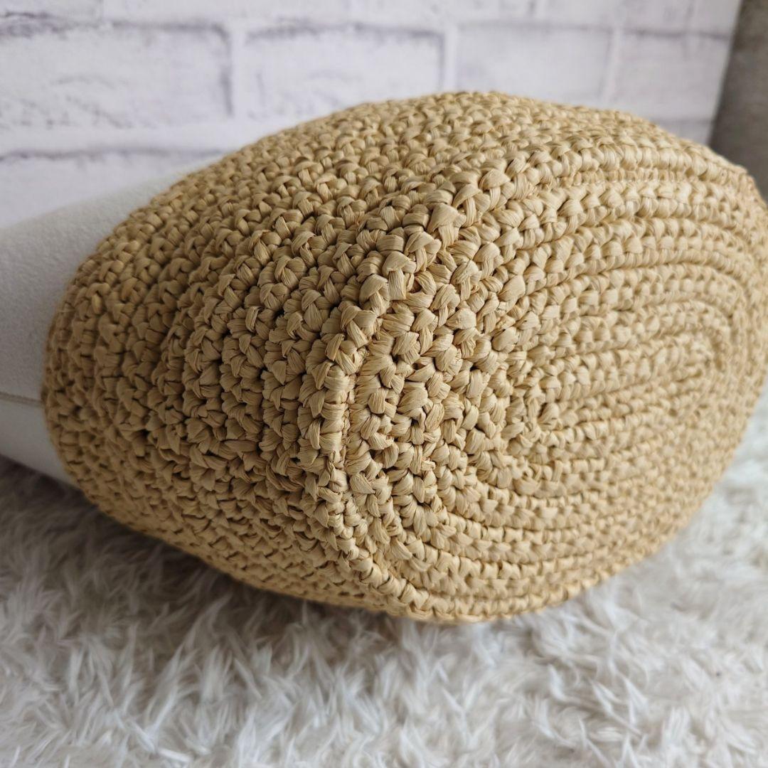 ステラマッカートニー ミディアムトート ラフィア チェーン 白 かごバッグ 革