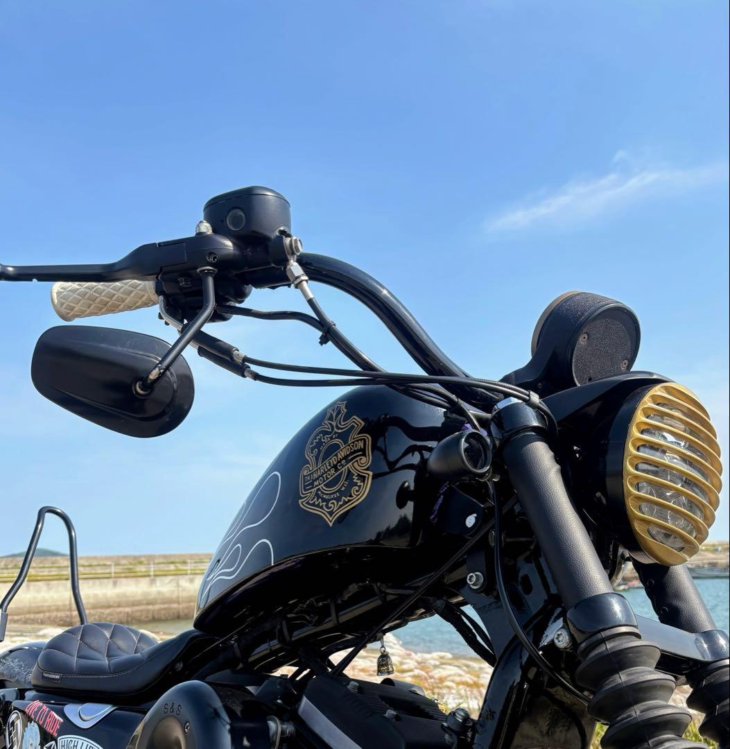 サイモン SIMON ハーレーダビッドソン タンク カバー ブラックフレイム