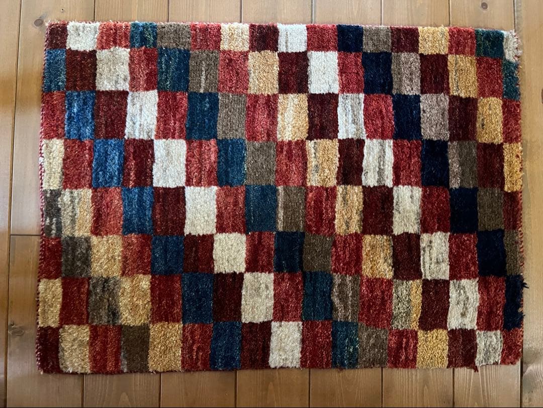 ギャッベ ペルシャ絨毯 86x60cm ギャベ 玄関マット 手織り ラグ 絨毯