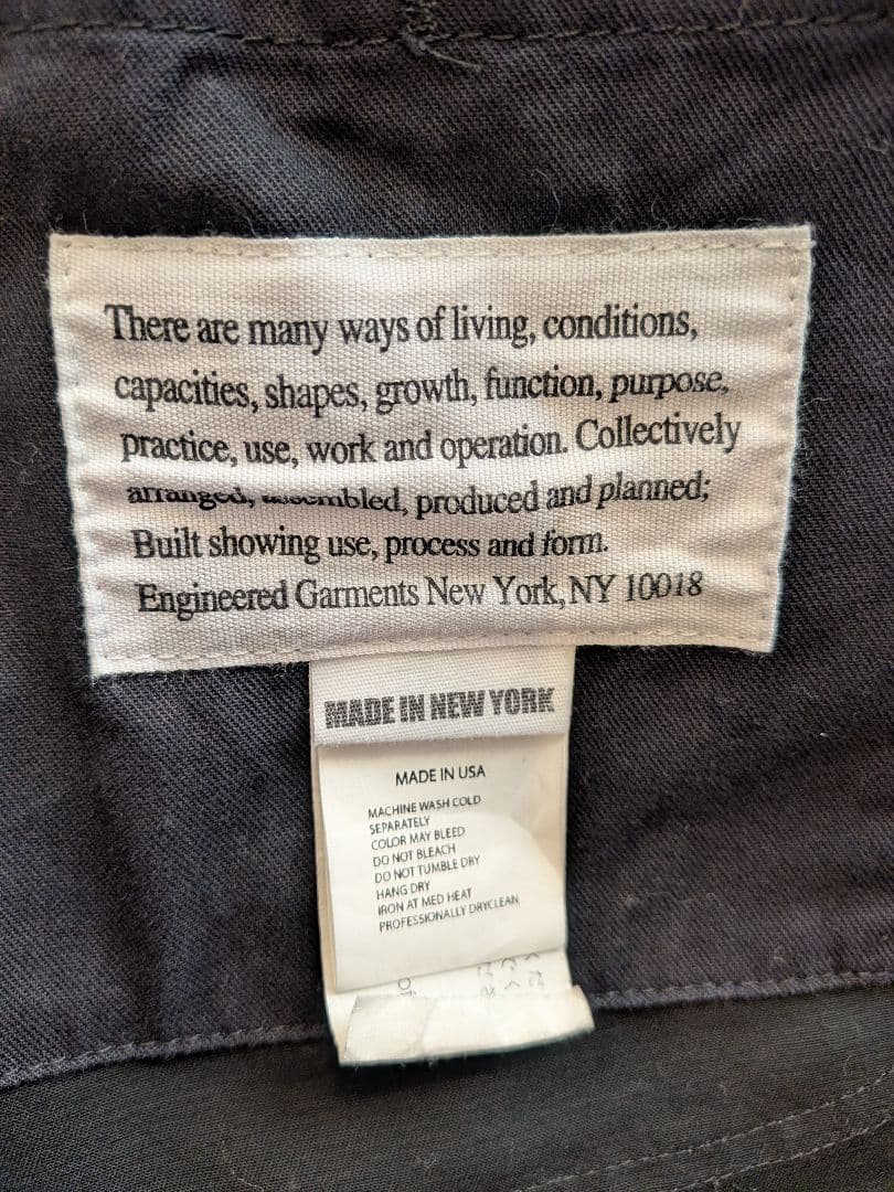 ENGINEERED GARMENTS ブラック ベッドフォードジャケット S