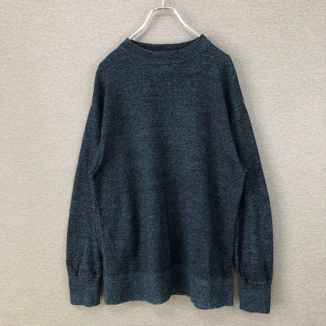 45R でこぼこニットソーの908クルー（影色納戸）