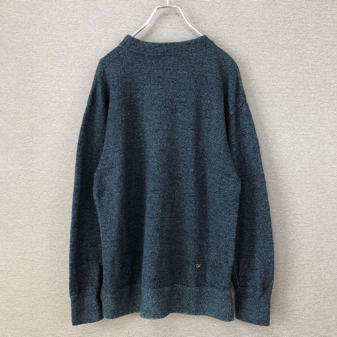 45R でこぼこニットソーの908クルー（影色納戸）