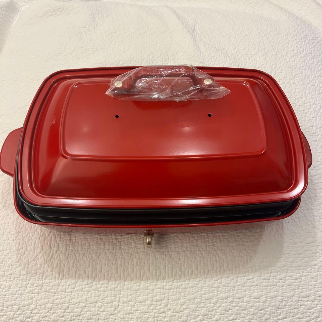 (新品未使用)BRUNO ホットプレート グランデサイズ レッド&深鍋オプション