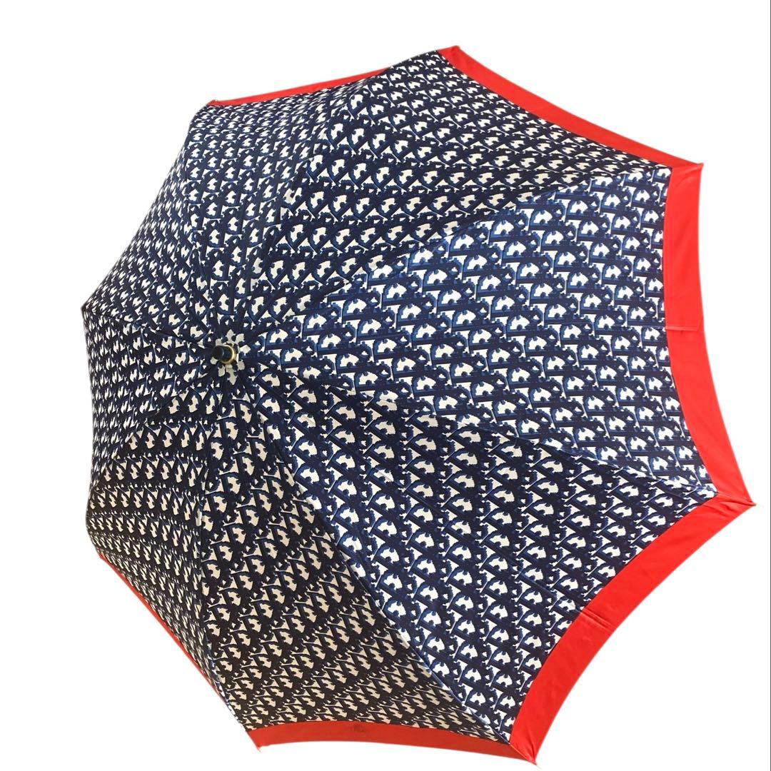 美品✨Dior クリスチャンディオール　折り畳み傘　総柄　トロッター　収納袋付き