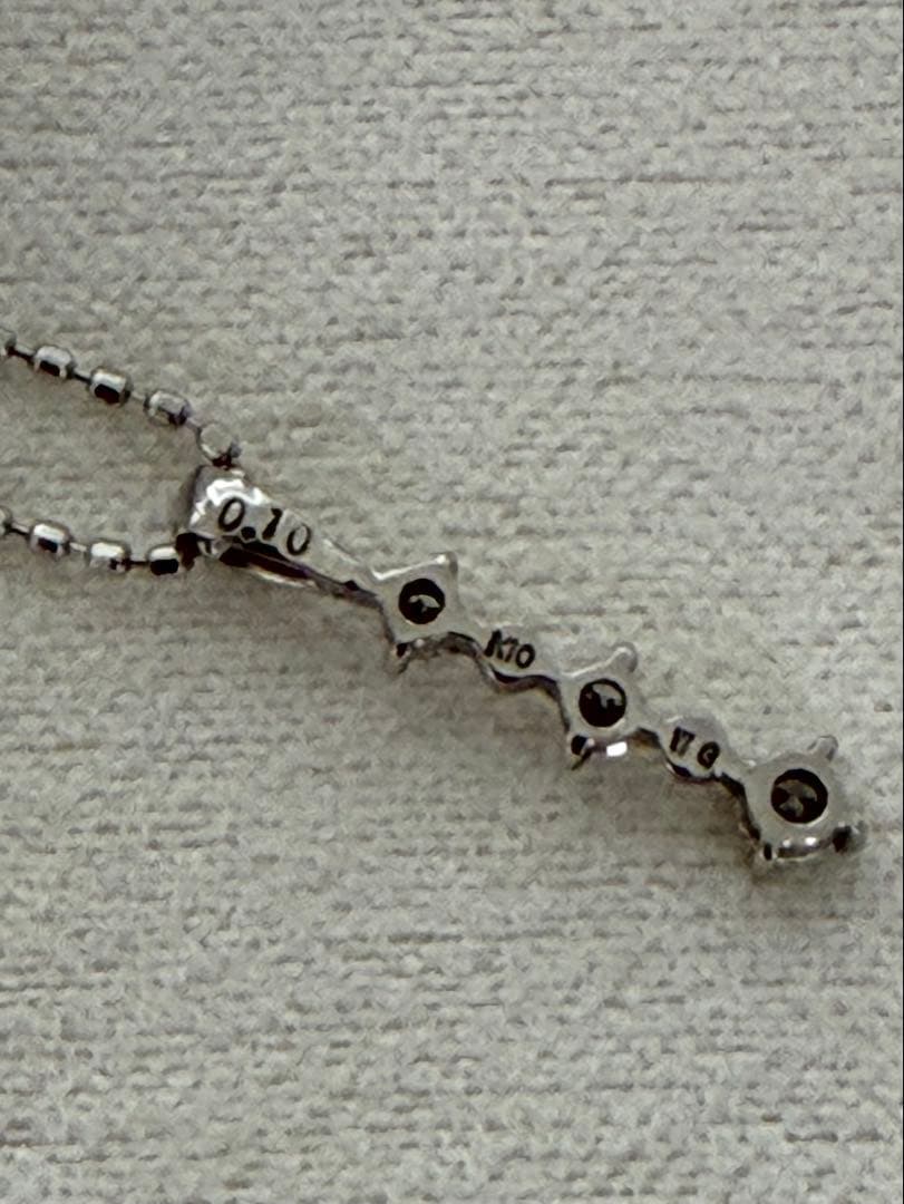 festaria(フェスタリア) K10WG ダイヤモンドネックレス