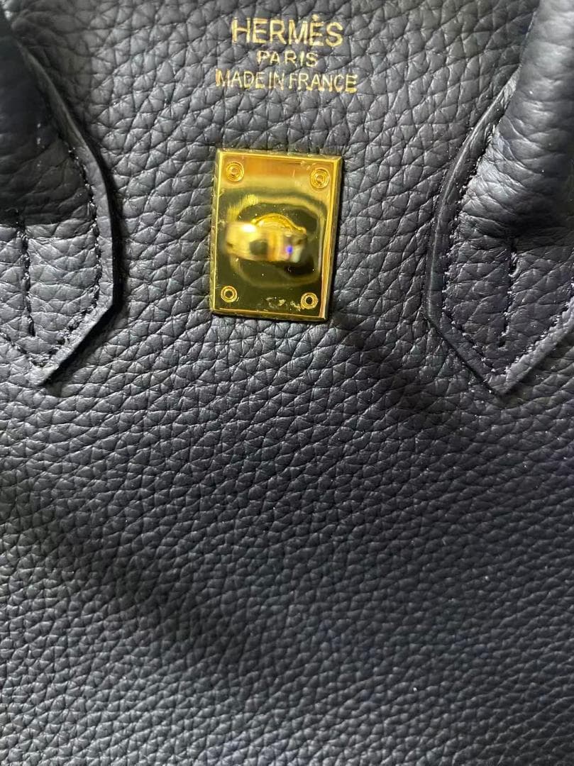 ブラック レザー ハンドバッグ birkin 25*20*13