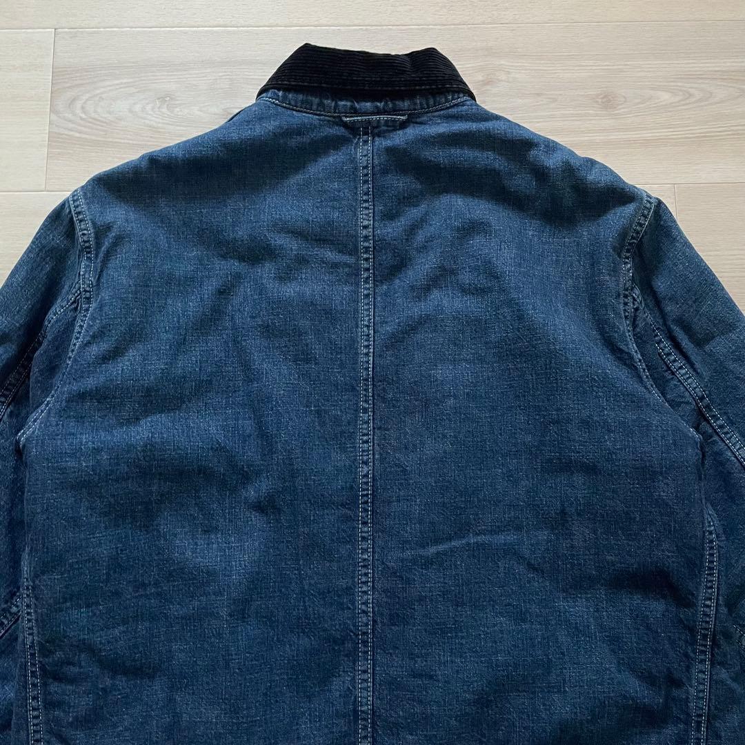 雰囲気良◆BLUEBLUE デニムカバーオール コーデュロイ襟 サイズ3 HRM
