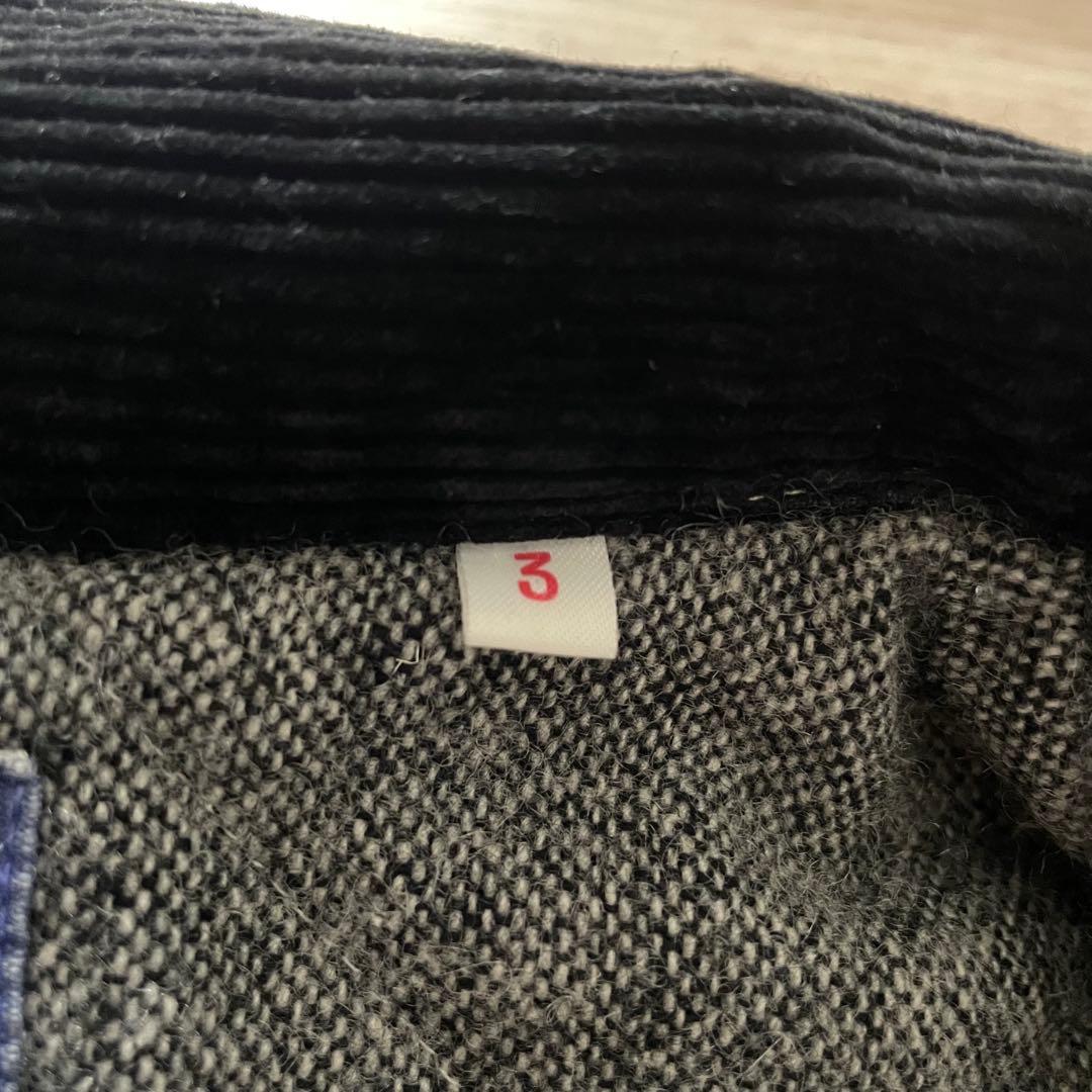 雰囲気良◆BLUEBLUE デニムカバーオール コーデュロイ襟 サイズ3 HRM