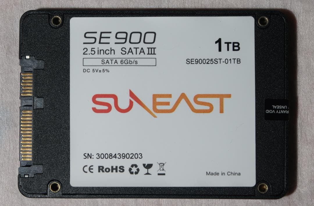 SUN EAST SE900 1TB SSD SATA III　使用時間16時間