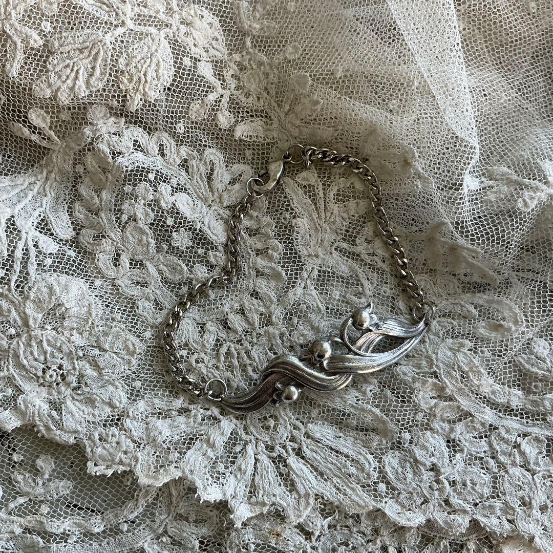 フランスアンティーク　すずらん　ブレスレット　鈴蘭　ビンテージ　シルバープレート