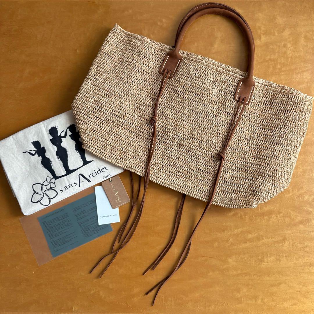 Sans Arcidet サンアルシデ ラフィア トートバッグ カゴバッグ