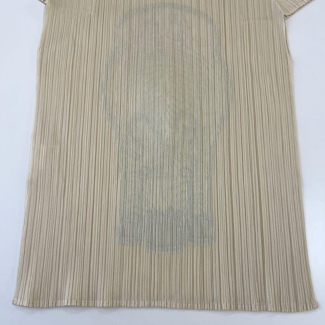 d*9様 プリーツプリーズ イッセイミヤケ 立体 半袖 カットソー ゼブラ アニ