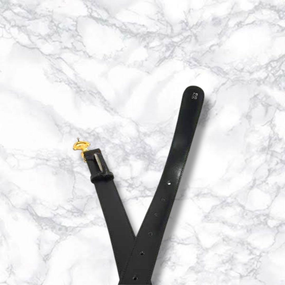 希少 グッチ ベルト ズゥミ インターロッキング ホースビット 金 黒 レザー