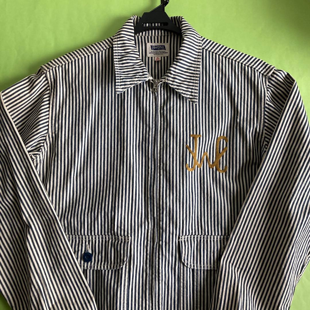 【Pherrow's 】ネイビー ストライプ カバーオール 42（XL）