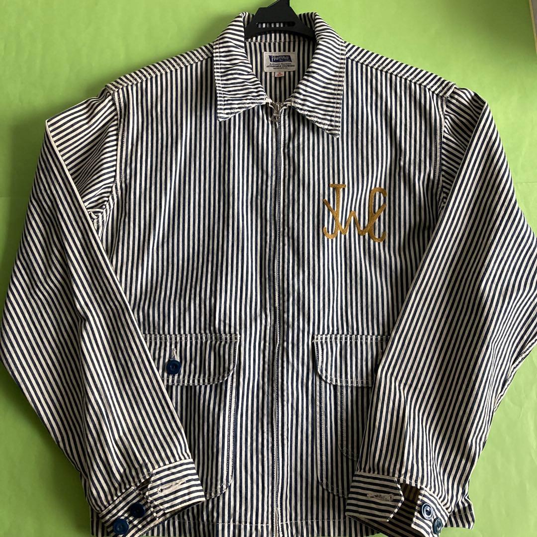 【Pherrow's 】ネイビー ストライプ カバーオール 42（XL）