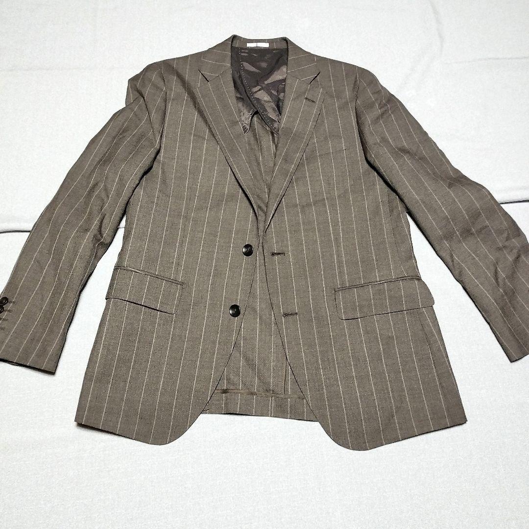 イタリア生地CANONICO スーツセレクト AB6 ブラウンストライプスーツ