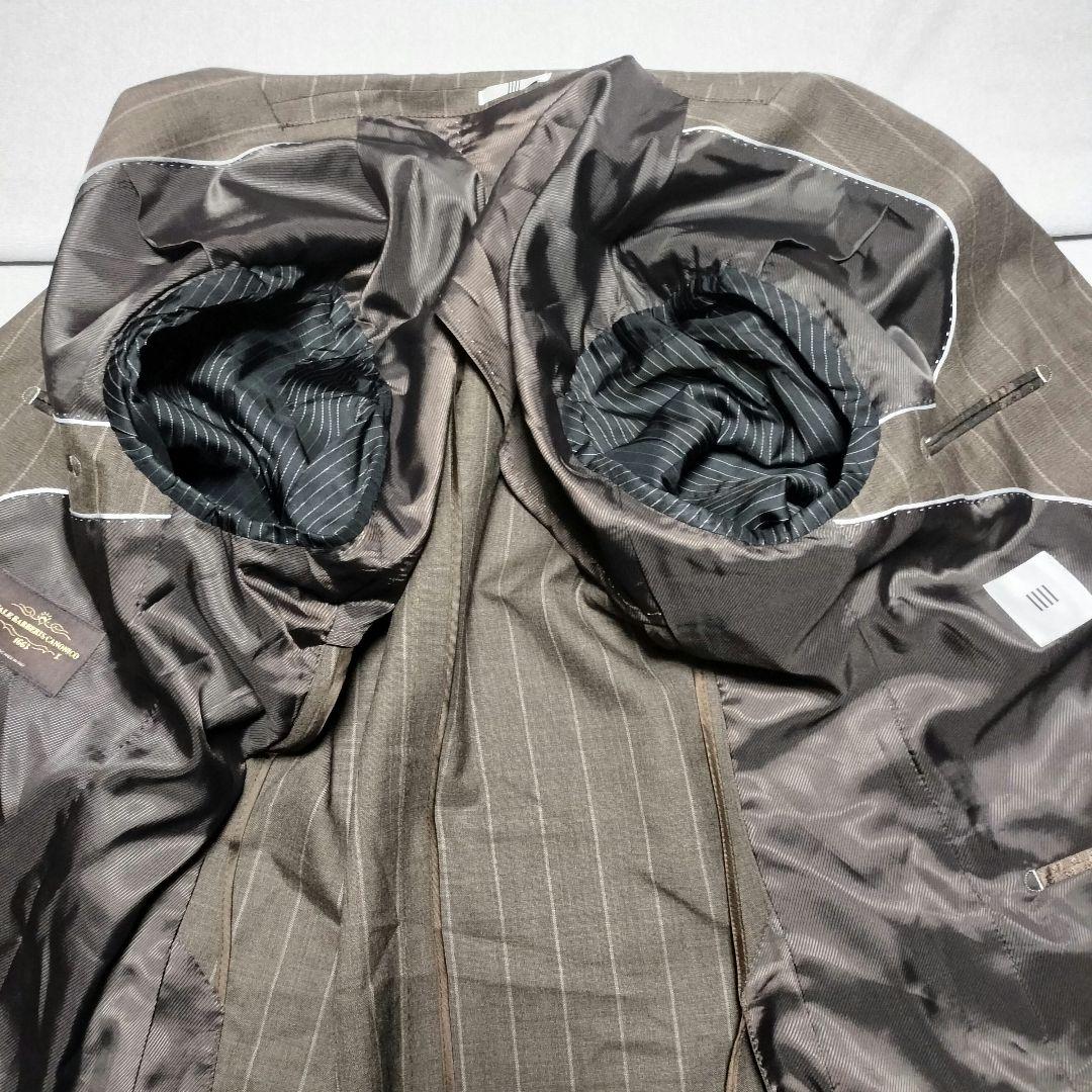 イタリア生地CANONICO スーツセレクト AB6 ブラウンストライプスーツ