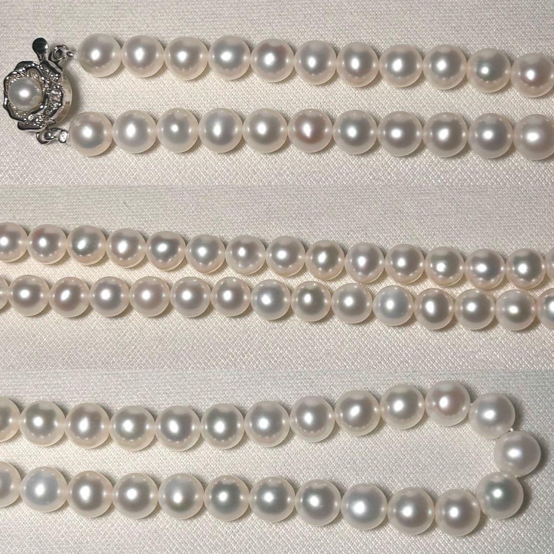 【テリ強✨】本真珠 ネックレス パール 7.5mm 約43cm 干渉色◎ リアル