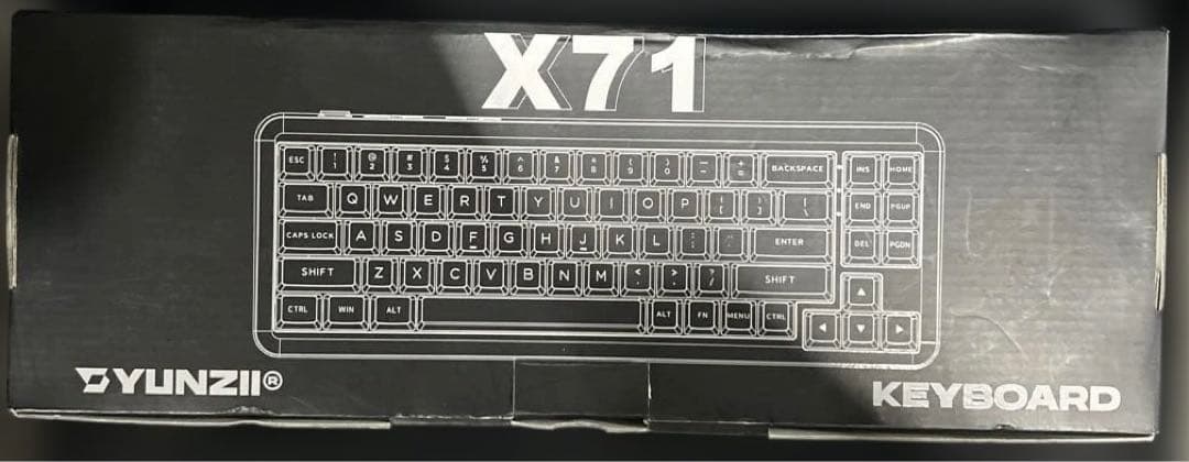 YUNZII X71 メカニカルゲーミングキーボード 透明キーキャップ