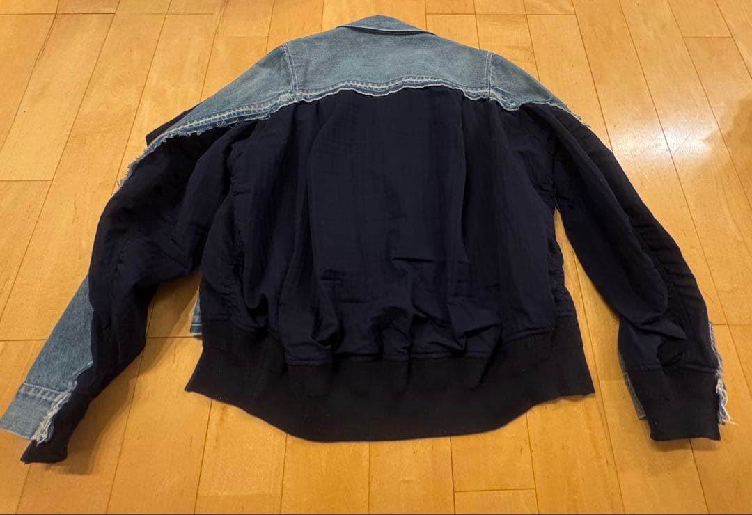 sacai ドッキング デニム　ナイロン　ツイルジャケット ma-1
