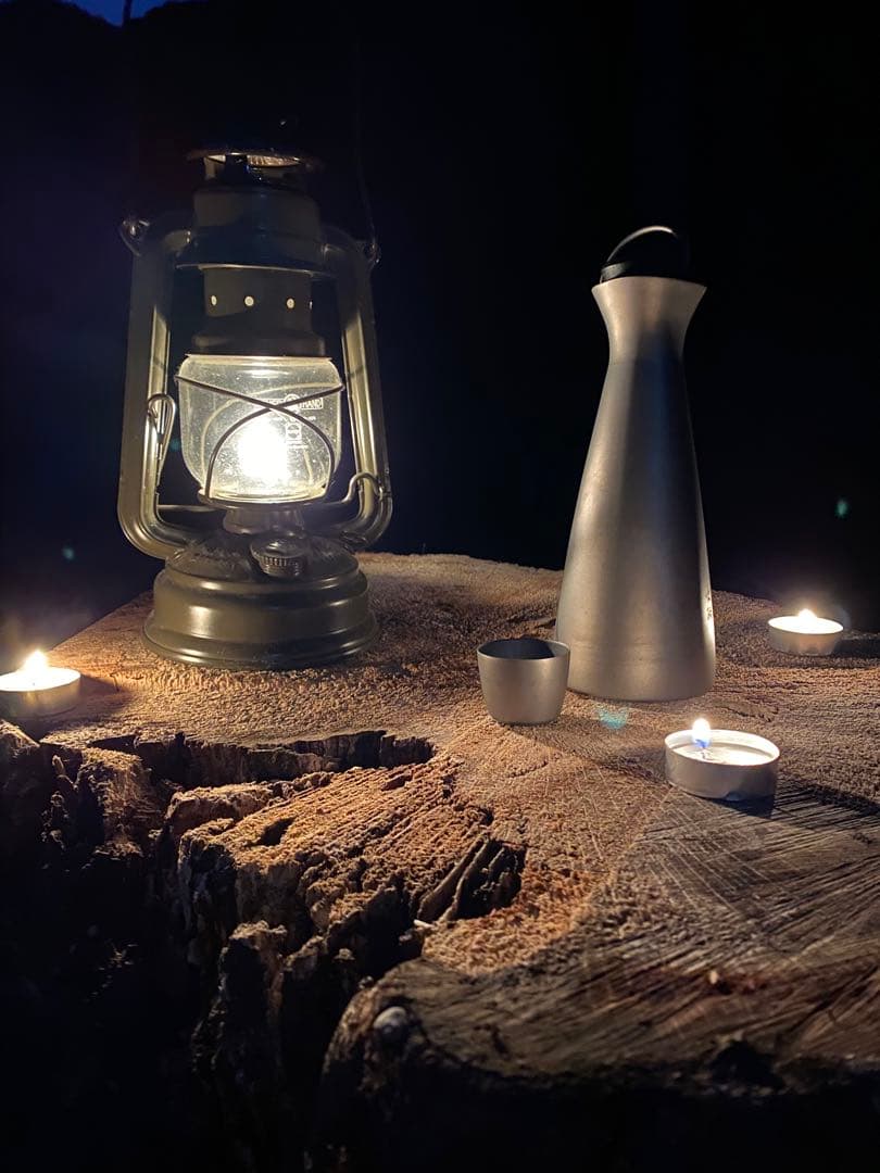 チタンとっくりtitanium 徳利 酒筒 熱燗 チタンおちょこ2➕ケース付き