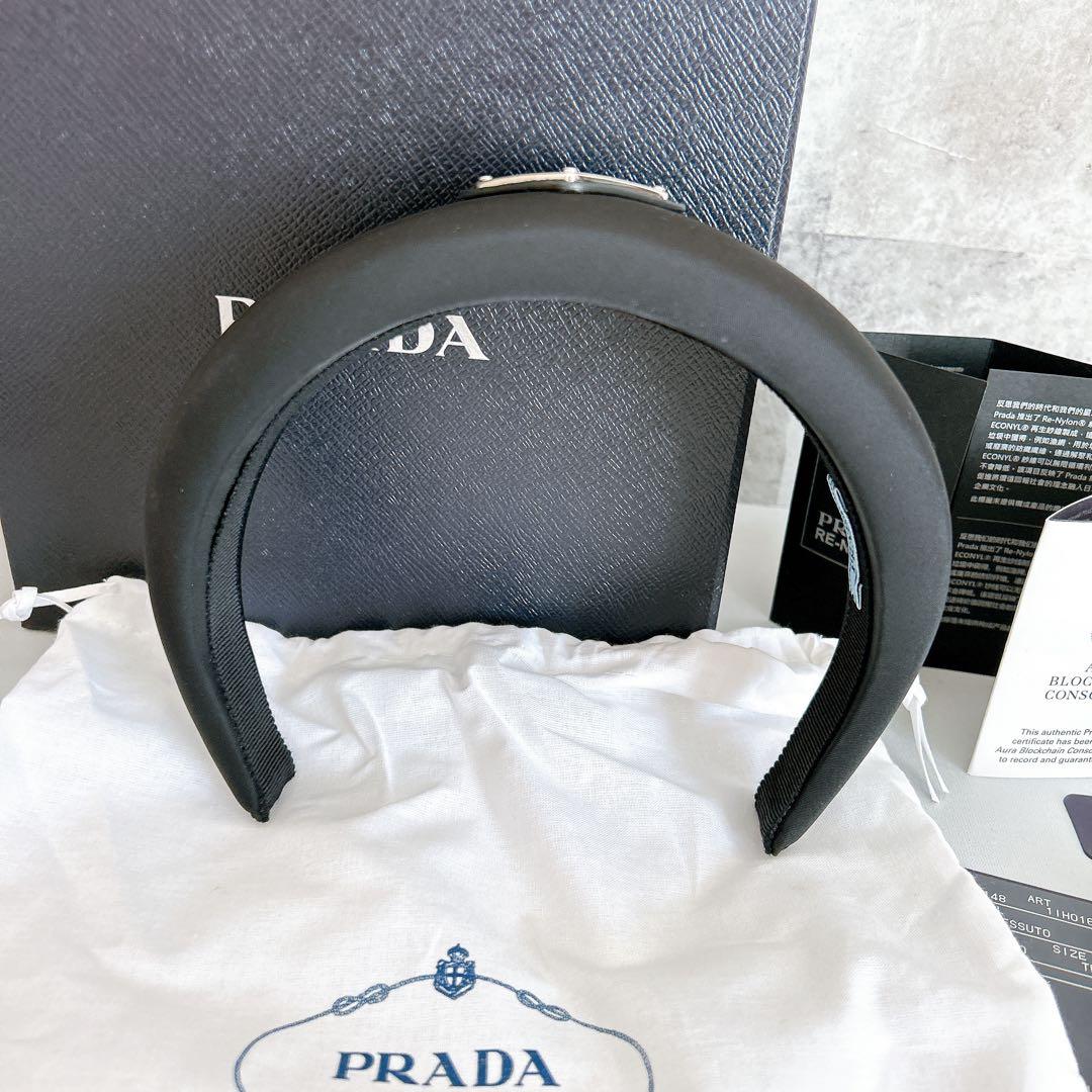 美品【PRADA】プラダ/Re-nyloカチューシャ/ブラック/正規品