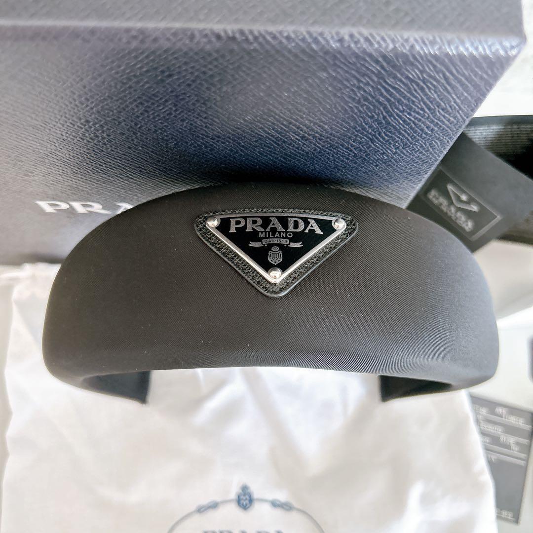 美品【PRADA】プラダ/Re-nyloカチューシャ/ブラック/正規品