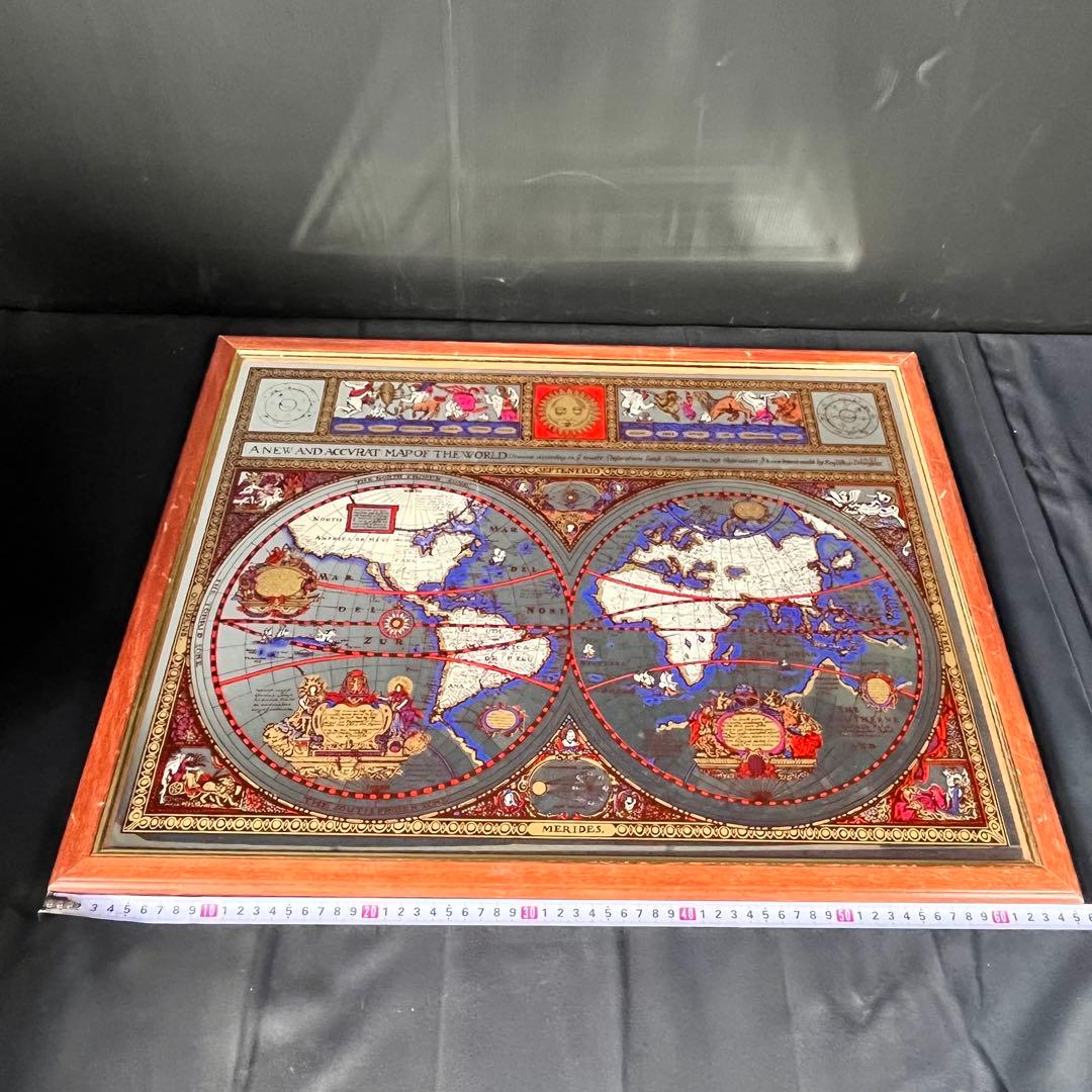 英国製 ヴィンテージ MERIDES パブミラー 鏡 アンティーク オシャレ