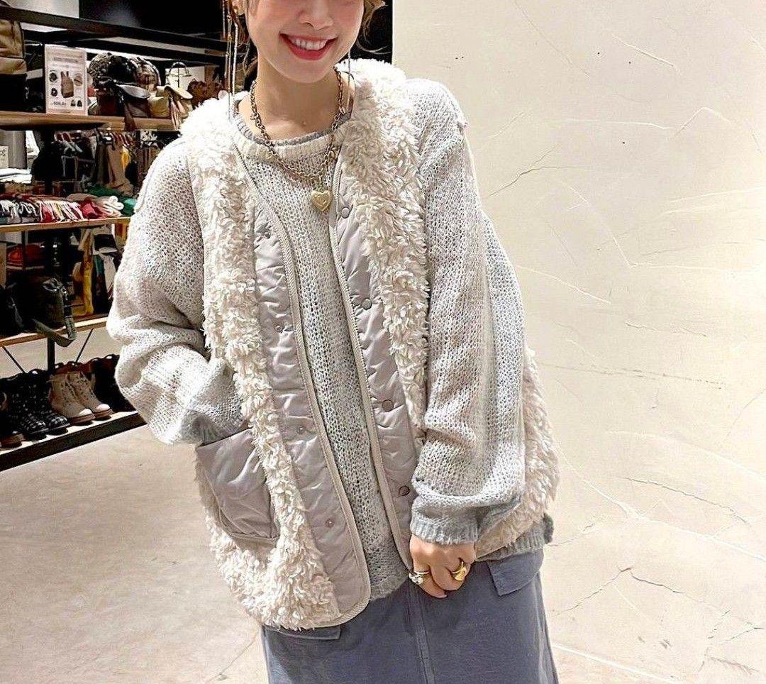 ニコアンド　アソートファーベスト　アイボリー　M　新品タグ付き