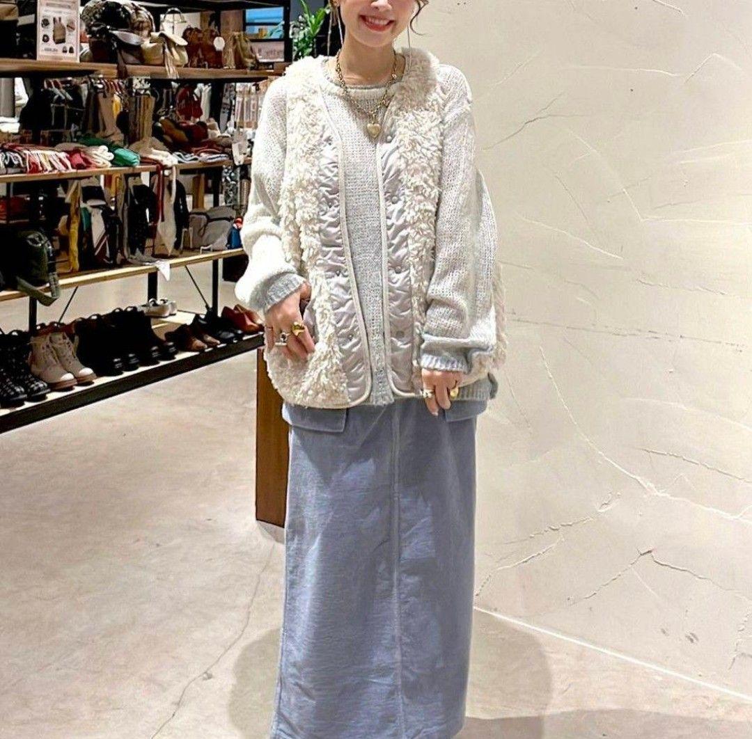 ニコアンド　アソートファーベスト　アイボリー　M　新品タグ付き