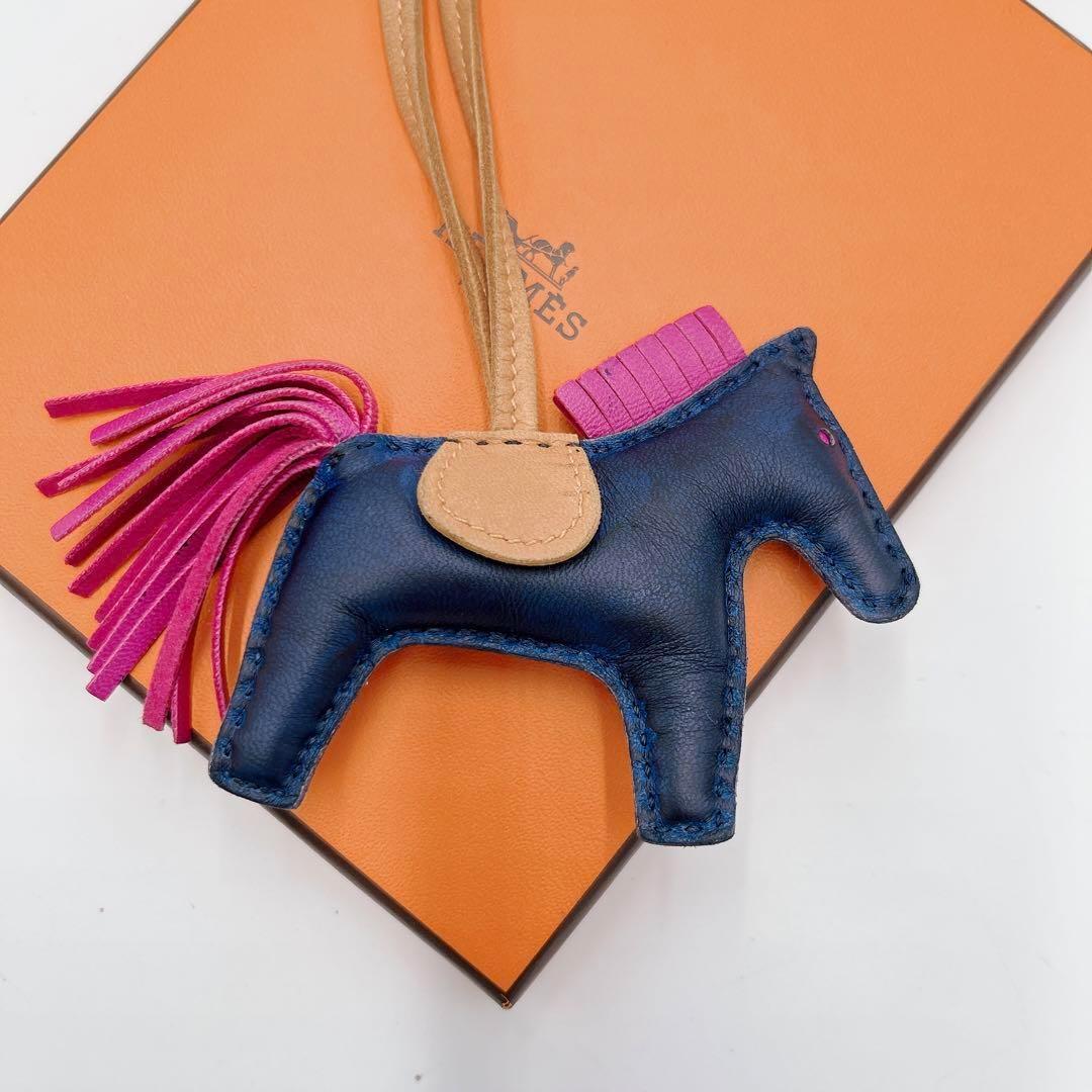 【極稀少】HERMES ロデオPM バッグチャーム ネイビー パープル ブラウン