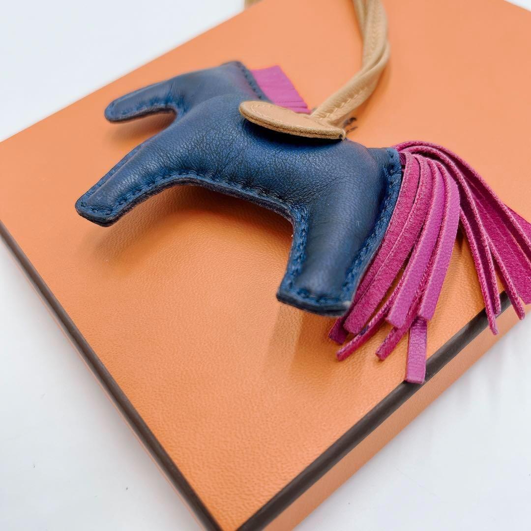 【極稀少】HERMES ロデオPM バッグチャーム ネイビー パープル ブラウン
