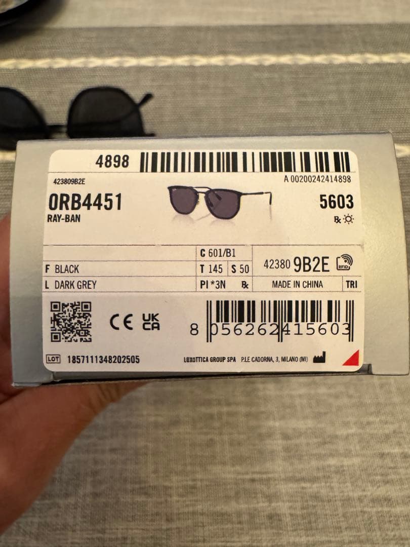 Ray-Ban 0RB4451 ブラック／グレー/レイバンサングラス