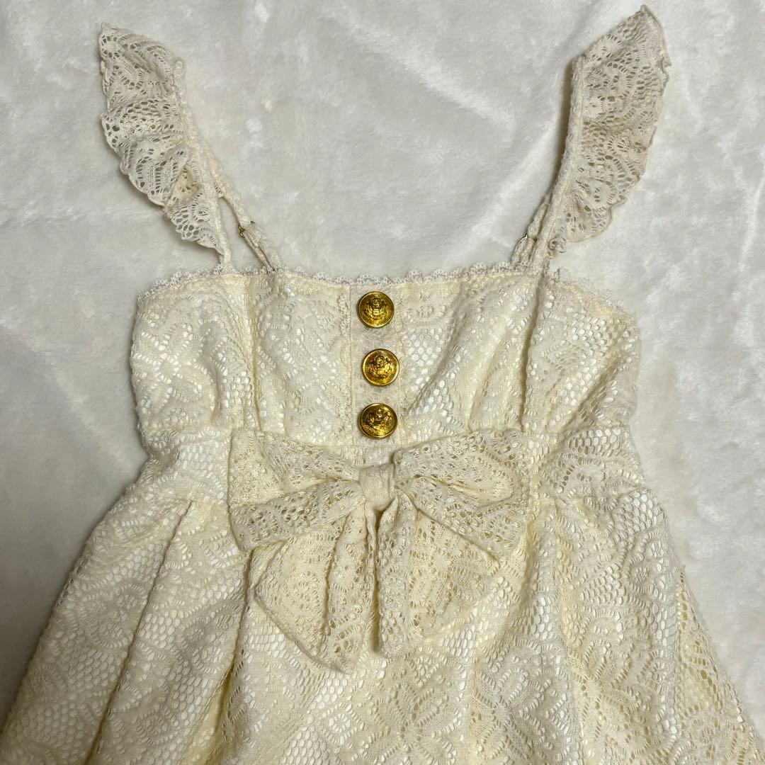 LIZ LISA リズリサ　キャミワンピース　ビックリボン　金ボタン　y2k