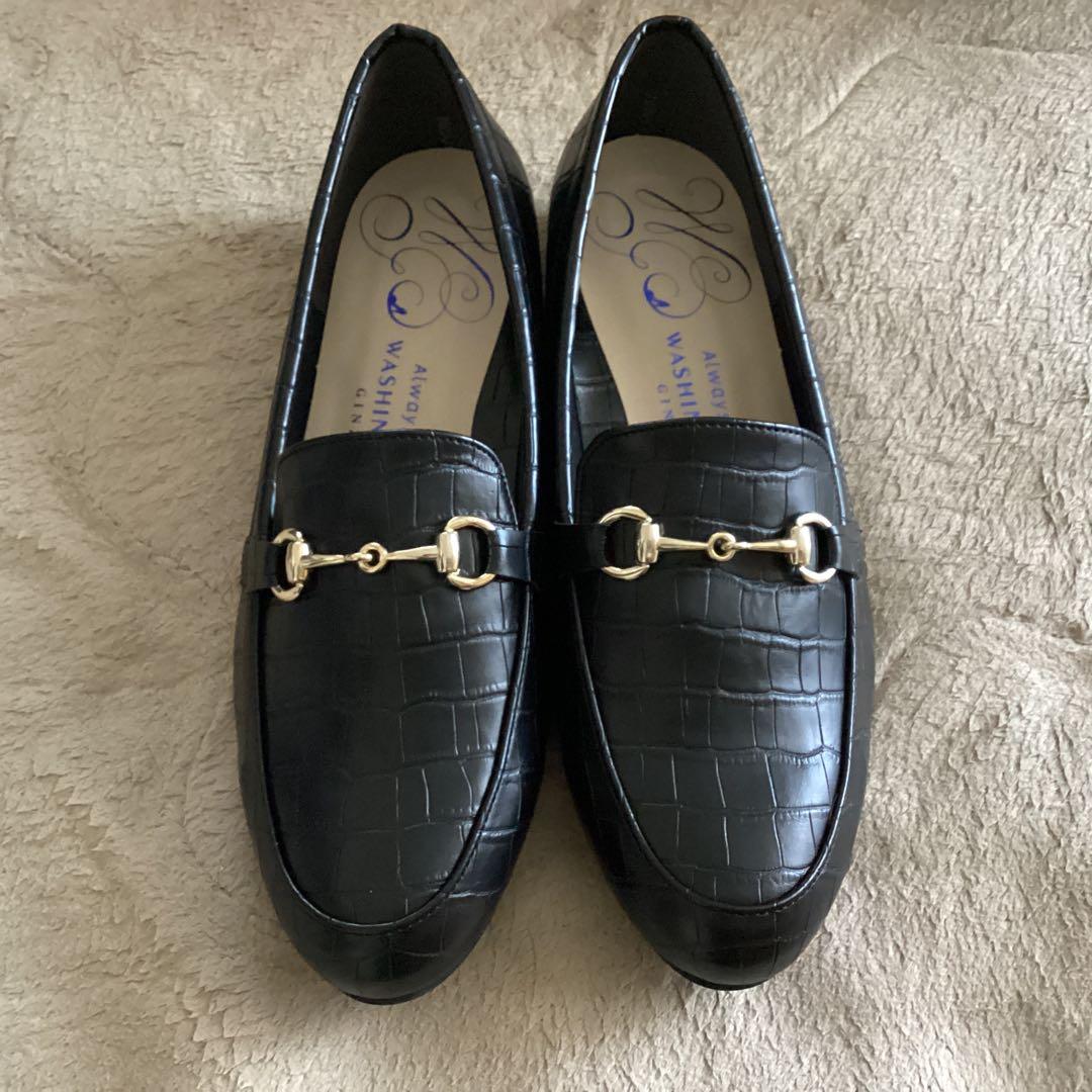 ローファーフラットシューズ 銀座ワシントン　25センチ　晴雨兼用