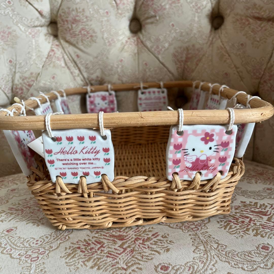 レトロ☆未使用☆タグ付き☆キティ☆カゴ☆籠