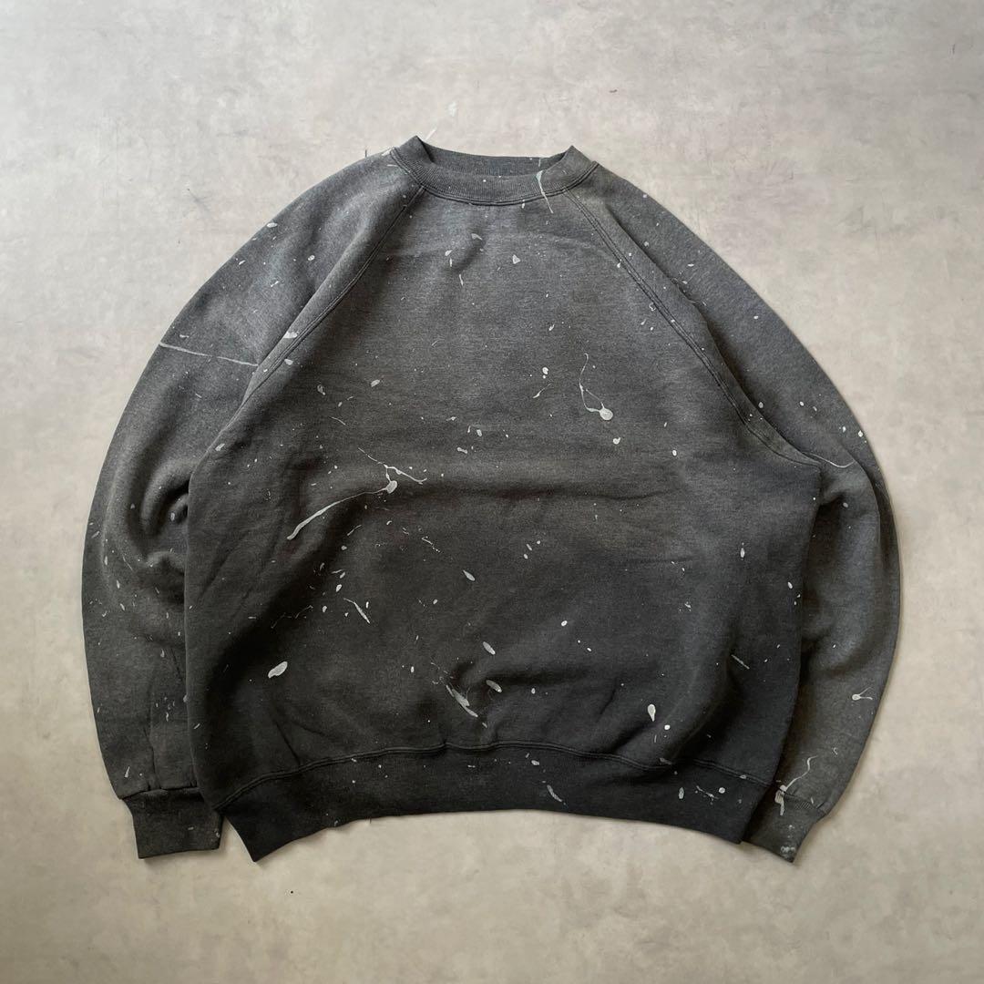 90s Hanes フェードスウェット　襤褸　ブラックフェード