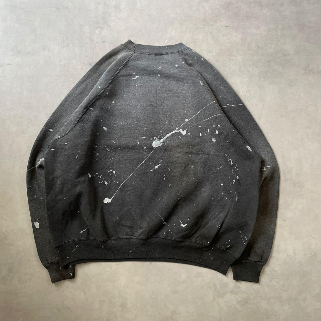 90s Hanes フェードスウェット　襤褸　ブラックフェード